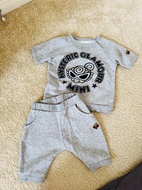 Hysteric Glamour Mini Light Grey Logo Two-Piece Set